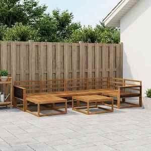 vidaXL Set de canapele de exterior 7 pcs natural Lemn Solid de Acacia imagine