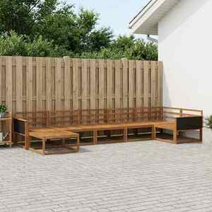 vidaXL Set de canapele de exterior 7 pcs natural Lemn Solid de Acacia imagine