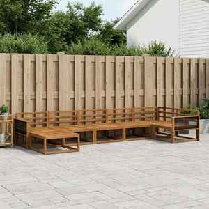 vidaXL Set de canapele de exterior 7 pcs natural Lemn Solid de Acacia imagine