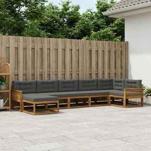 vidaXL Set de canapele de exterior cu pernă 7 pcs Natural și Antracit imagine