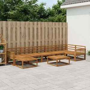 vidaXL Set de canapele de exterior 8 pcs natural Lemn Solid de Acacia imagine