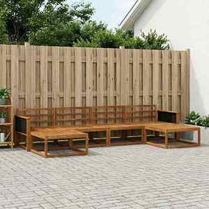 vidaXL Set de canapele de exterior 6 pcs natural Lemn Solid de Acacia imagine
