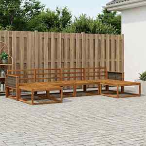 vidaXL Set de canapele de exterior 6 pcs natural Lemn Solid de Acacia imagine