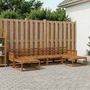 vidaXL Set de canapele de exterior 6 pcs natural Lemn Solid de Acacia imagine