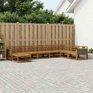 vidaXL Set de canapele de exterior 8 pcs natural Lemn Solid de Acacia imagine