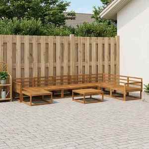 vidaXL Set de canapele de exterior 9 pcs natural Lemn Solid de Acacia imagine