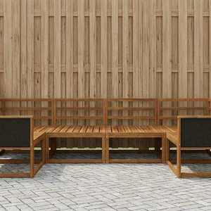 vidaXL Set de canapele de exterior 6 pcs natural Lemn Solid de Acacia imagine