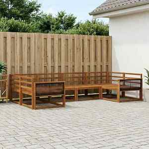 vidaXL Set de canapele de exterior 6 pcs natural Lemn Solid de Acacia imagine