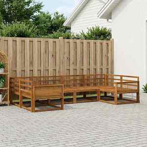 vidaXL Set de canapele de exterior 6 pcs natural Lemn Solid de Acacia imagine