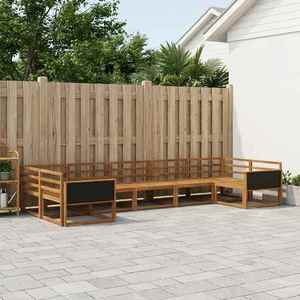 vidaXL Set de canapele de exterior 7 pcs natural Lemn Solid de Acacia imagine