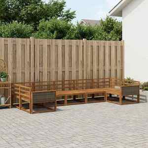 vidaXL Set de canapele de exterior 7 pcs natural Lemn Solid de Acacia imagine