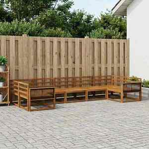 vidaXL Set de canapele de exterior 7 pcs natural Lemn Solid de Acacia imagine