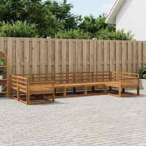 vidaXL Set de canapele de exterior 7 pcs natural Lemn Solid de Acacia imagine