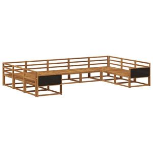 vidaXL Set de canapele de exterior 9 pcs natural Lemn Solid de Acacia imagine
