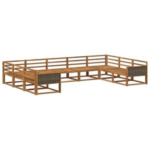 vidaXL Set de canapele de exterior 9 pcs natural Lemn Solid de Acacia imagine