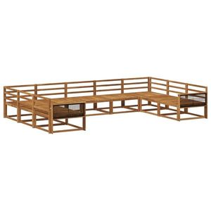 vidaXL Set de canapele de exterior 9 pcs natural Lemn Solid de Acacia imagine