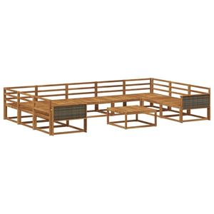 vidaXL Set de canapele de exterior 10 pcs natural Lemn Solid de Acacia imagine