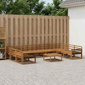 vidaXL Set de canapele de exterior 10 pcs natural Lemn Solid de Acacia imagine