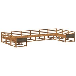 vidaXL Set de canapele de exterior 10 pcs natural Lemn Solid de Acacia imagine