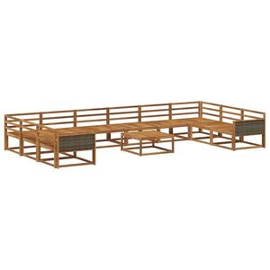 vidaXL Set de canapele de exterior 11 pcs natural Lemn Solid de Acacia imagine