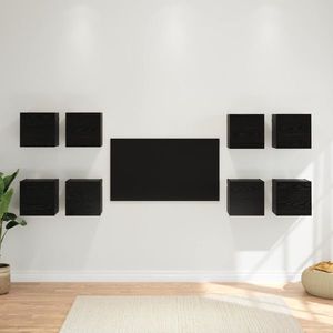 vidaXL Dulap TV montat pe perete 8 pcs Stejar Negru 30, 5 x 30 x 30 cm imagine