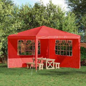 vidaXL Perete lateral pentru cort de petrecere 2 pcs 300 x 195 cm Roșu imagine