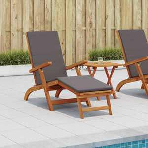 vidaXL Șezlong pliabil și culisant 2 pcs Gri închis imagine