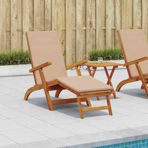 vidaXL Șezlong pliabil și culisant 2 pcs Gri taupe imagine