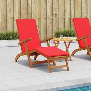 vidaXL Șezlong pliabil și culisant 2 pcs Roșu Lemn Solid de Acacia imagine