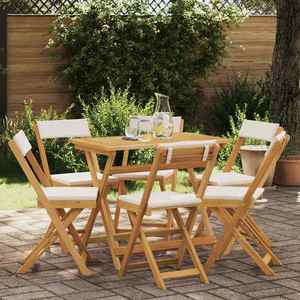 vidaXL Scaune Bistro pentru Exterior 6 pcs Alb crem 40 x 53 x 80 cm imagine