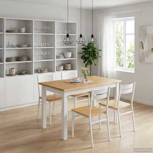 VidaXL Masă de dining EKAI Alb 112 x 70 x 76, 5 cm Lemn masiv de pin imagine