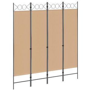 vidaXL Separator de Cameră cu 4 Panouri Bej 160 x 180 cm Țesătură imagine