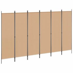 vidaXL Paravan cu 6 panouri Bej 300 x 180 cm Țesătură imagine