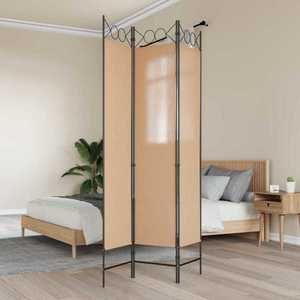 vidaXL Paravan de camere cu 3 panouri Bej 120 x 200 cm Țesătură imagine