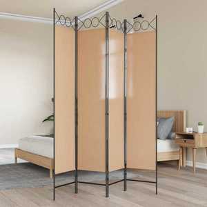 vidaXL Separator de Cameră cu 4 Panouri Bej 160 x 200 cm Țesătură imagine