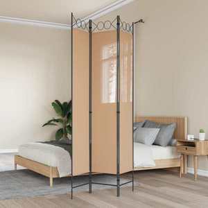 vidaXL Paravan de camere cu 3 panouri Bej 120 x 220 cm Țesătură imagine