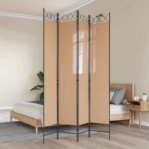 vidaXL Separator de Cameră cu 4 Panouri Bej 160 x 220 cm Țesătură imagine