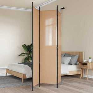 vidaXL Paravan de camere cu 3 panouri Bej 150 x 220 cm Țesătură imagine