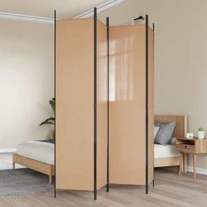 vidaXL Separator de Cameră cu 4 Panouri Bej 200 x 220 cm Țesătură imagine