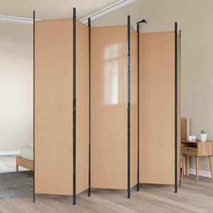 vidaXL Paravan cu 6 panouri Bej 300 x 220 cm Țesătură imagine