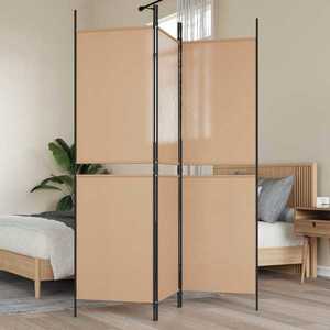 vidaXL Separator de cameră cu 3 panouri Bej 150 x 180 cm Țesătură imagine