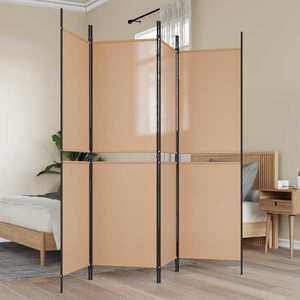 vidaXL Separator de cameră cu 4 panouri Bej 200 x 180 cm Țesătură imagine