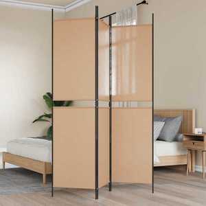 vidaXL Paravan de camere cu 3 panouri Bej 150 x 200 cm Țesătură imagine