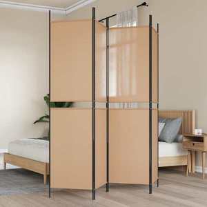 vidaXL Separator de Cameră cu 4 Panouri Bej 200 x 200 cm Țesătură imagine