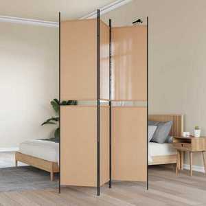 vidaXL Paravan de camere cu 3 panouri Bej 150 x 220 cm Țesătură imagine