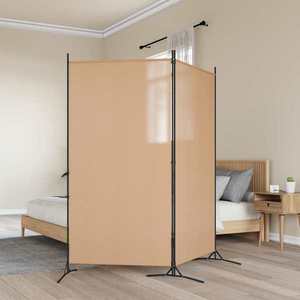 vidaXL Paravan cu 2 Panouri Bej 175 x 180 cm Țesătură imagine