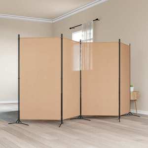 vidaXL Separator de Cameră cu 4 Panouri Bej 346 x 180 cm Țesătură imagine