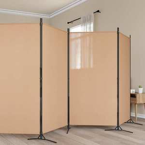 vidaXL Separator de cameră cu 5 panouri Bej 433 x 180 cm Țesătură imagine