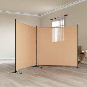 vidaXL Paravan cu 2 Panouri Bej 348 x 180 cm Țesătură imagine