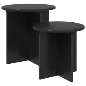 vidaXL Set măsuțe laterale 2 pcs Stejar Negru Lemn prelucrat imagine
